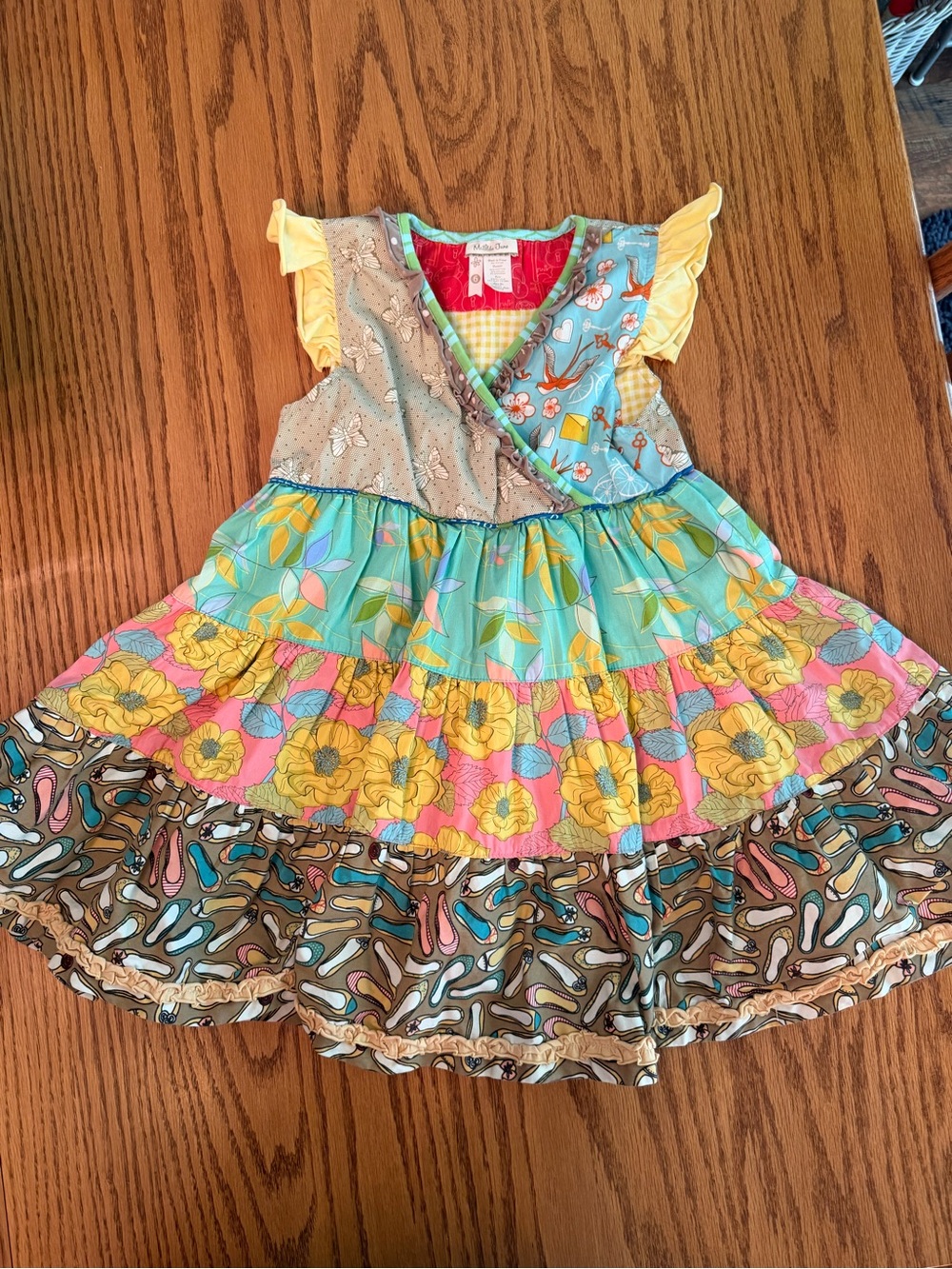 Matilda Jane Rollercoaster Tiered Dress Size 6 Girls Floral Print Sleeveless